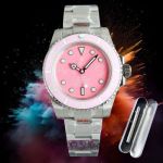 Fake Replica Vintage ROLEX Submariner Pink Face 904L Steel 3135 Movement 40*10MM Man and Lady Watch
